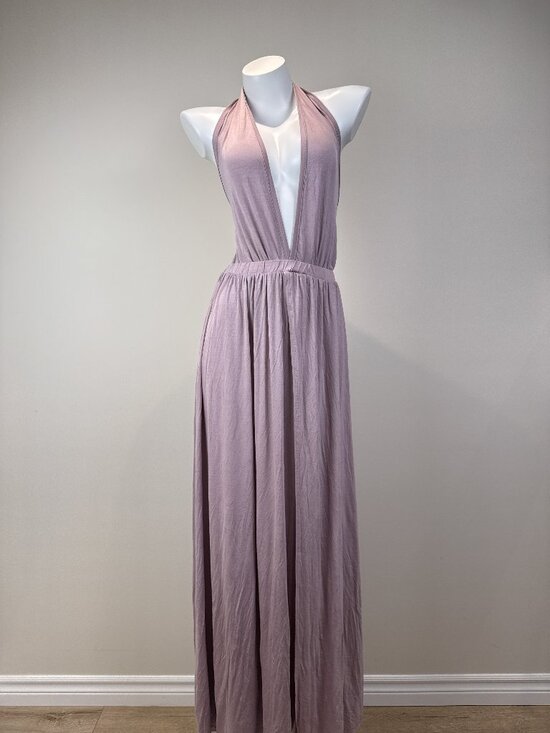 Go Couture Dresses & Skirts - GO Couture Womens Mauve Micro Modal Plunge Halter Maxi Dress Size L